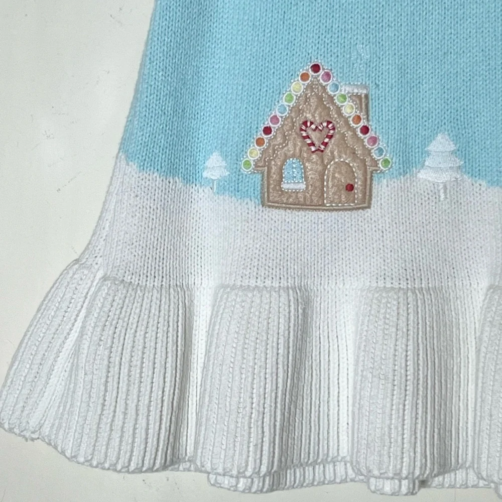 Gymboree Christmas Winter Wonderland Gingerbread Snowman Sweater Dress 12-18M